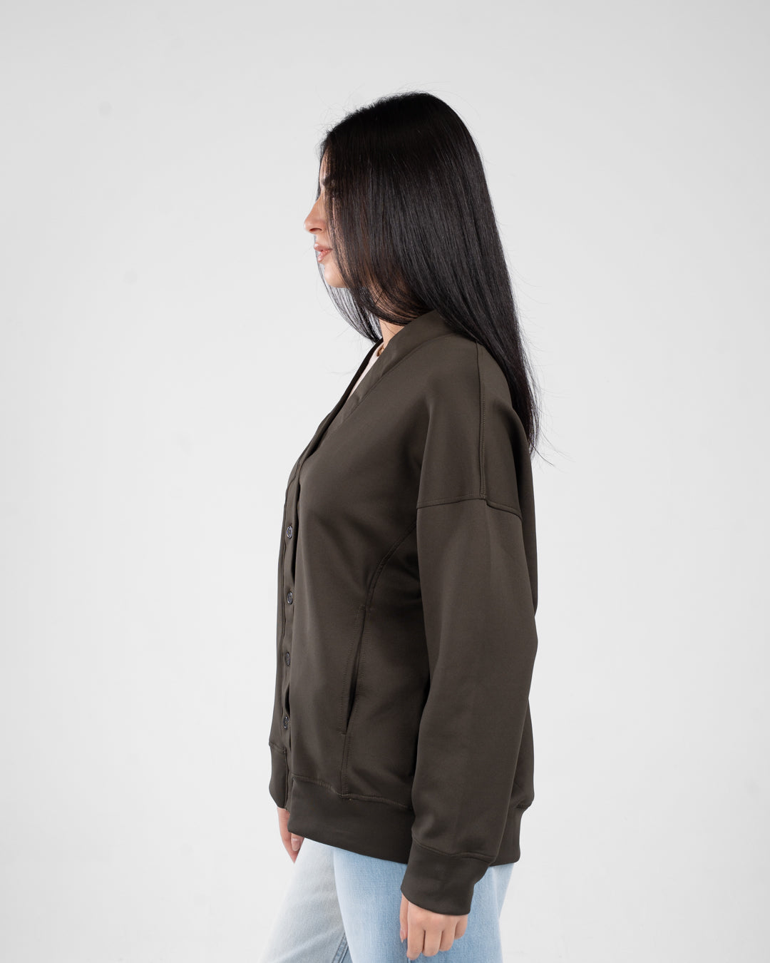 Women Buttoned Sweatshirt