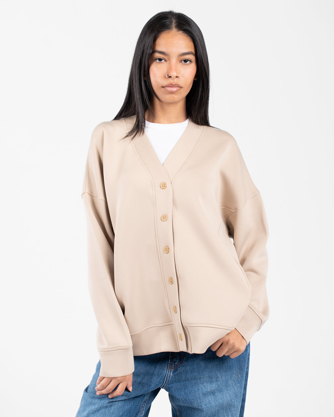 Women Buttoned Sweatshirt