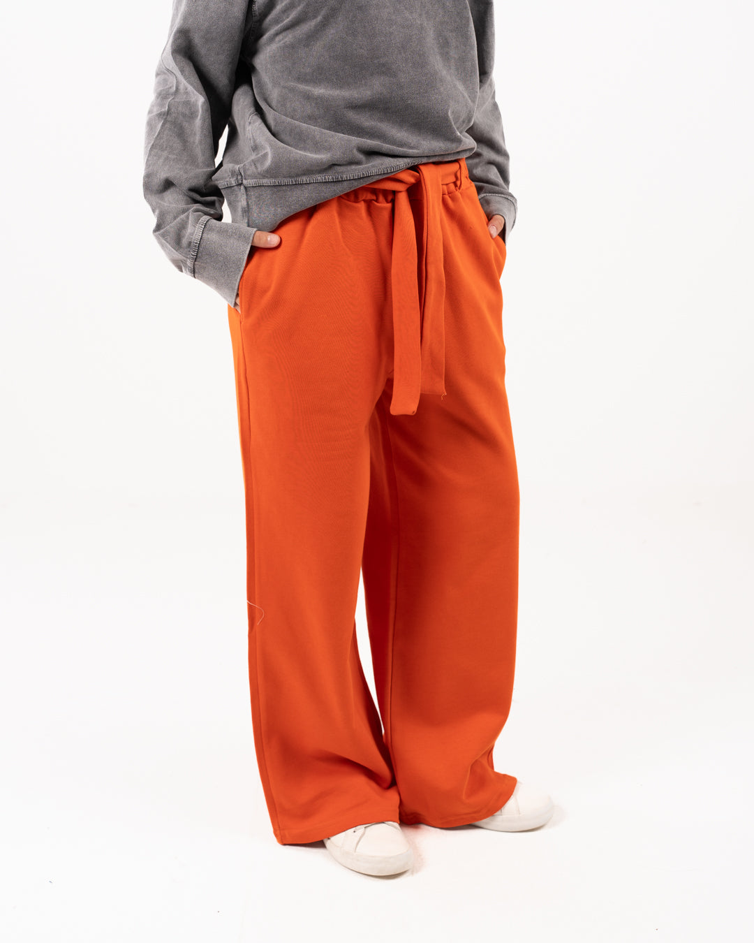 بنطلون رياضي واسع الساق مع رباط للفتيات