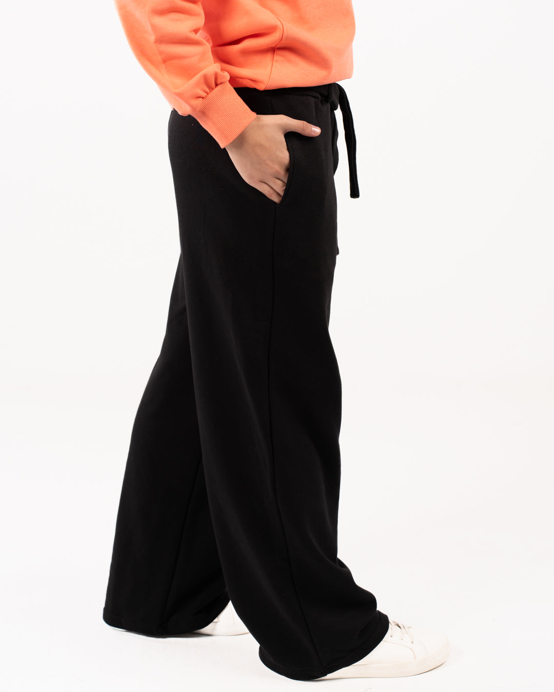 بنطلون رياضي واسع الساق مع رباط للفتيات