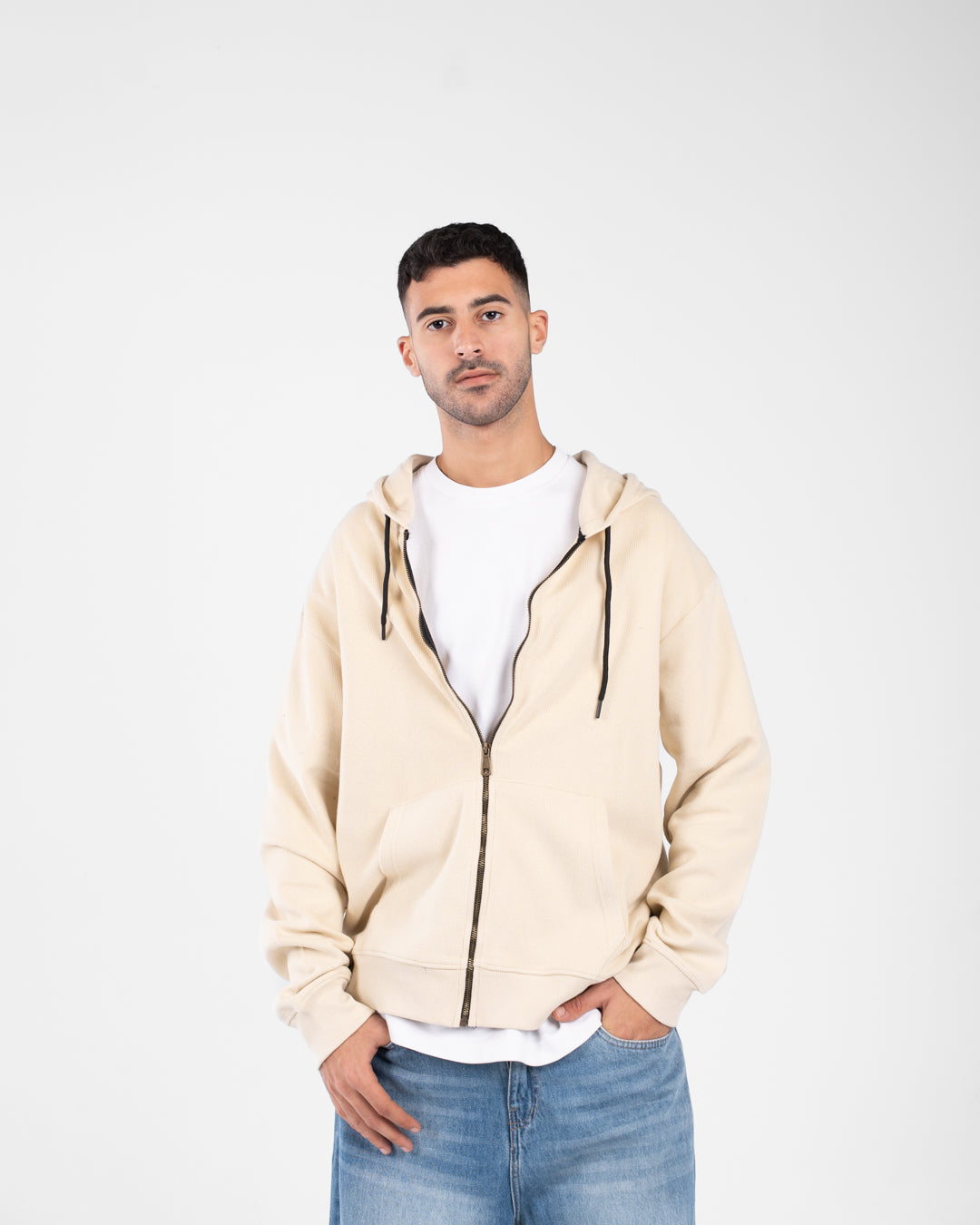 Men Zippered Hoodied Sweatshirt