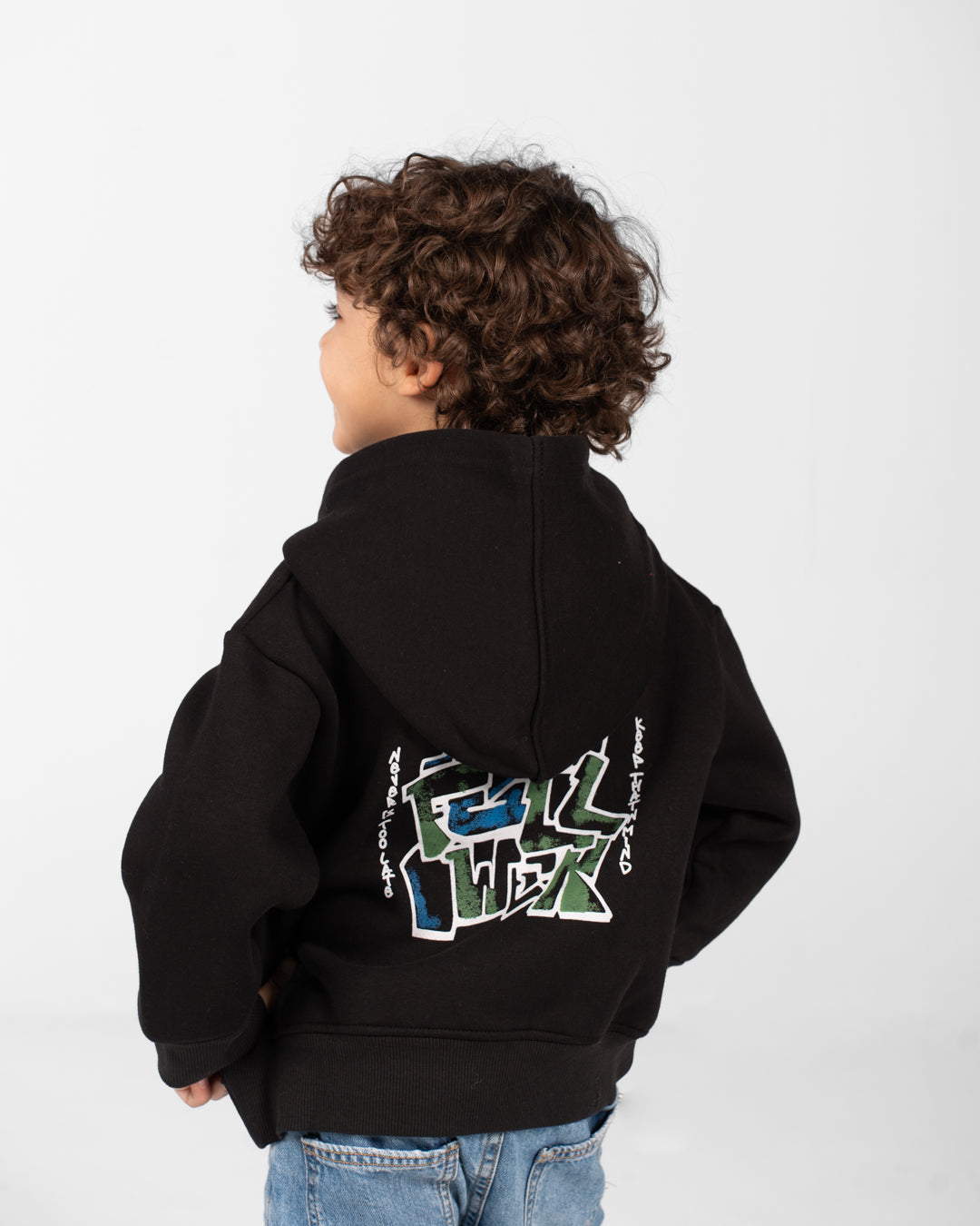 Boys Double Printed Hoodied Sweatshirt