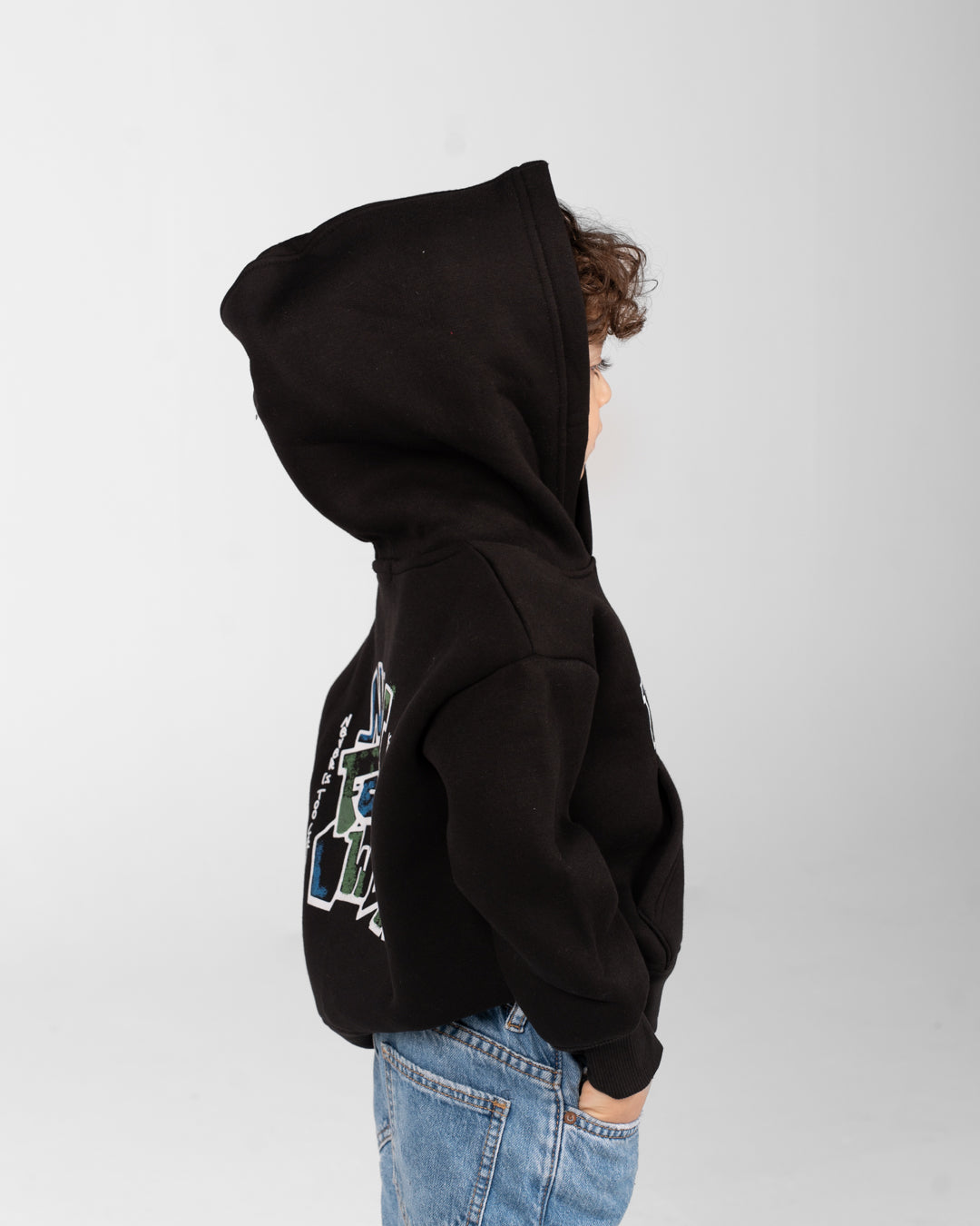 Boys Double Printed Hoodied Sweatshirt
