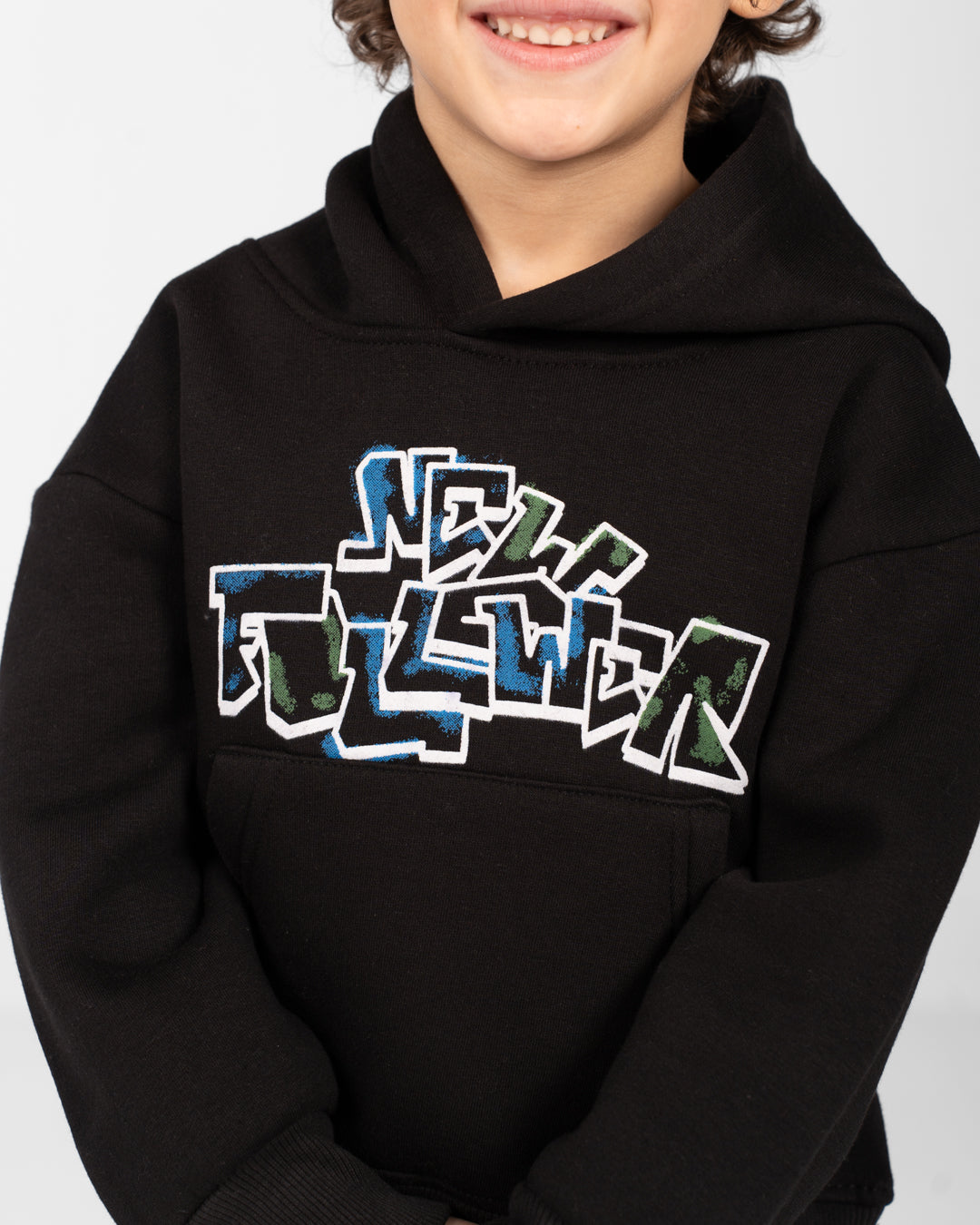 Boys Double Printed Hoodied Sweatshirt