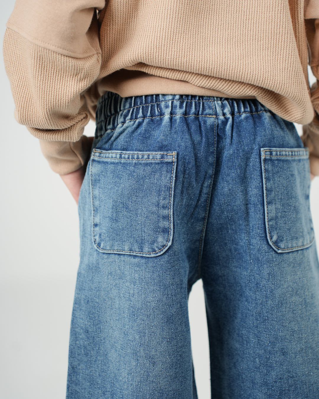 بنطلون جينز بناتي واسع