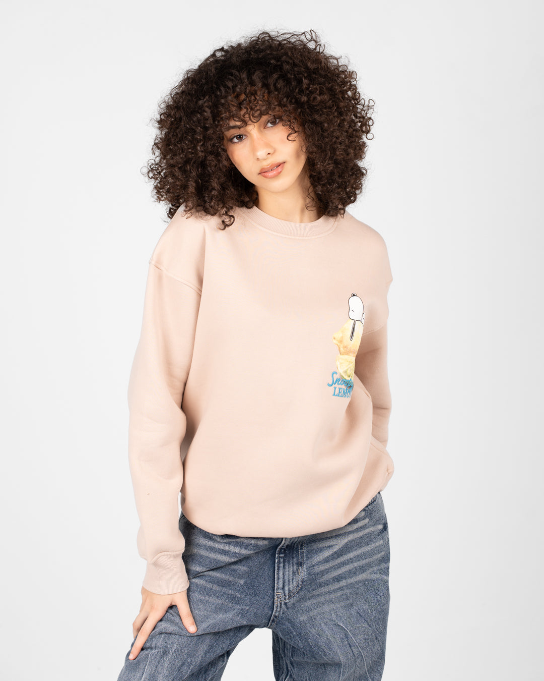 بلوزة سنوبي النسائية بياقة دائرية