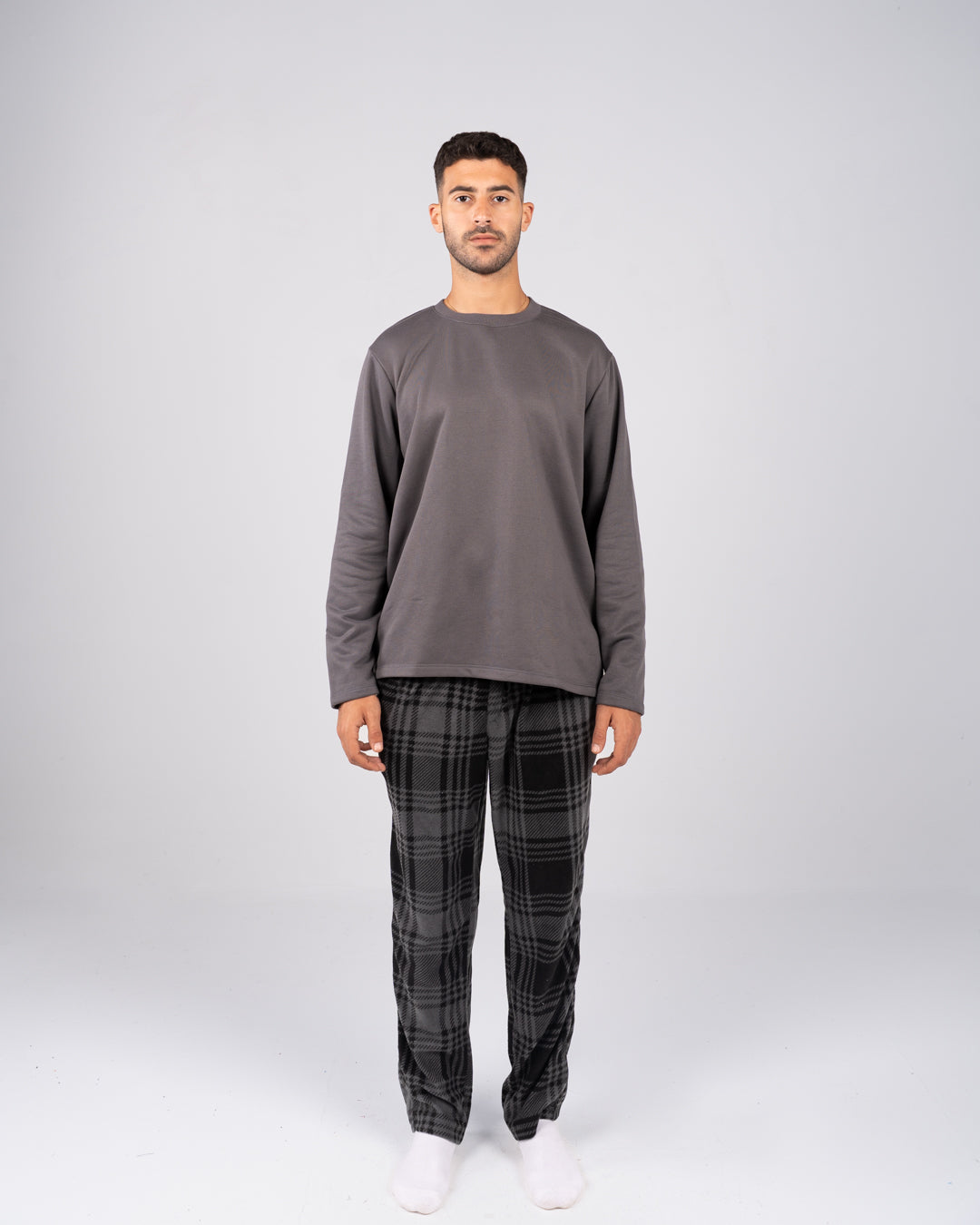 Men Pajama with Plaid Pants