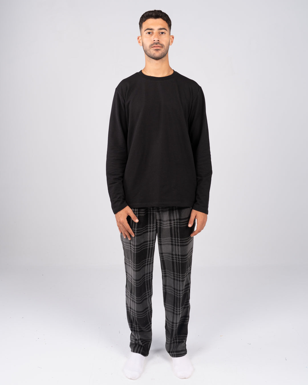 Men Pajama with Plaid Pants