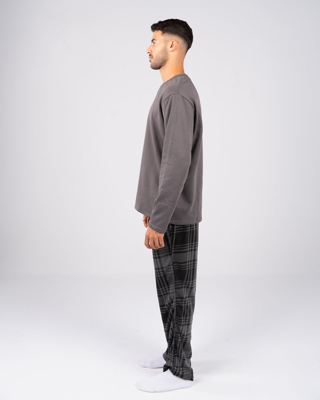 Men Pajama with Plaid Pants