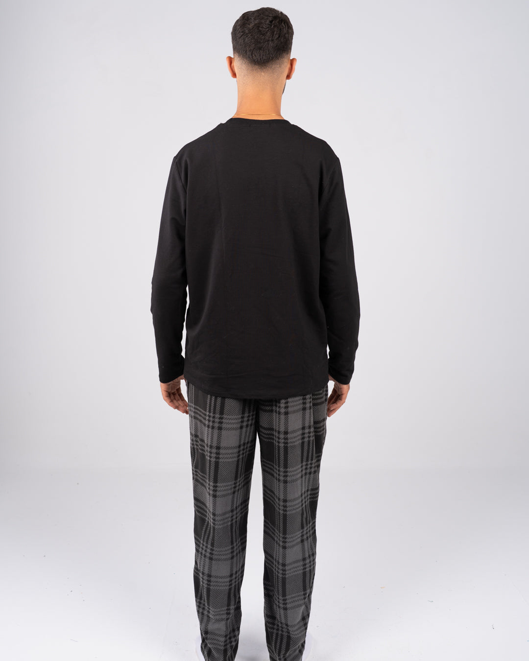 Men Pajama with Plaid Pants