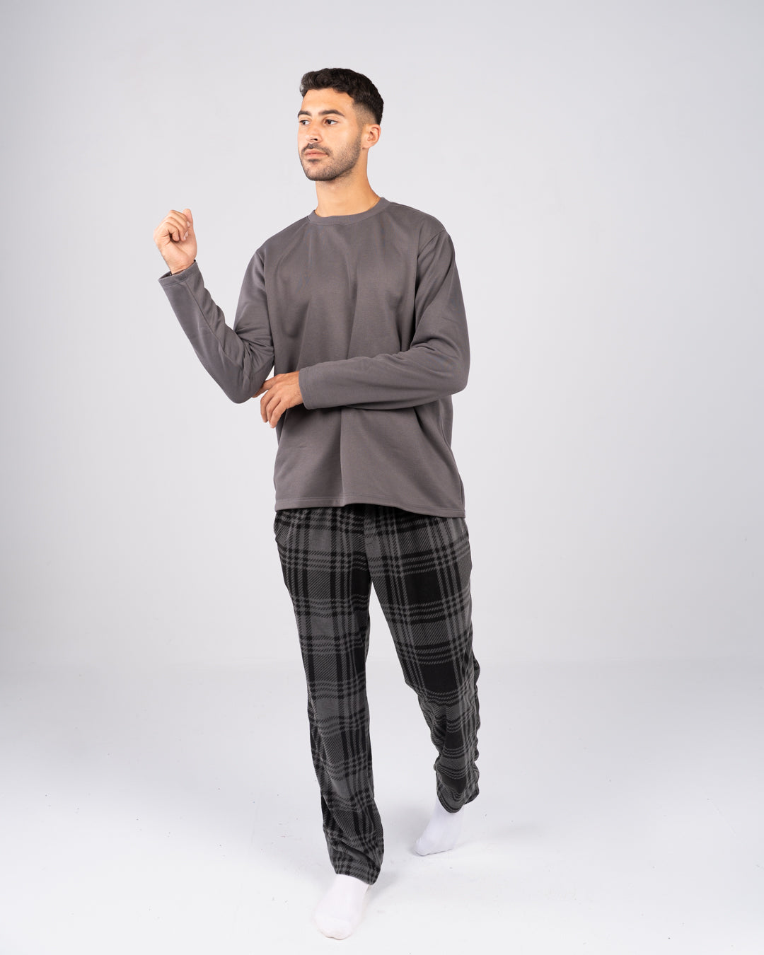Men Pajama with Plaid Pants