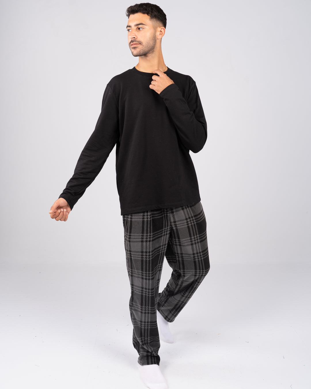 Men Pajama with Plaid Pants
