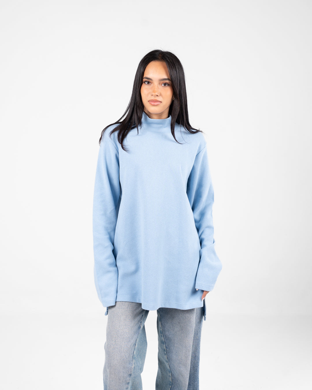 سترة نسائية من الكشمير برقبة عالية