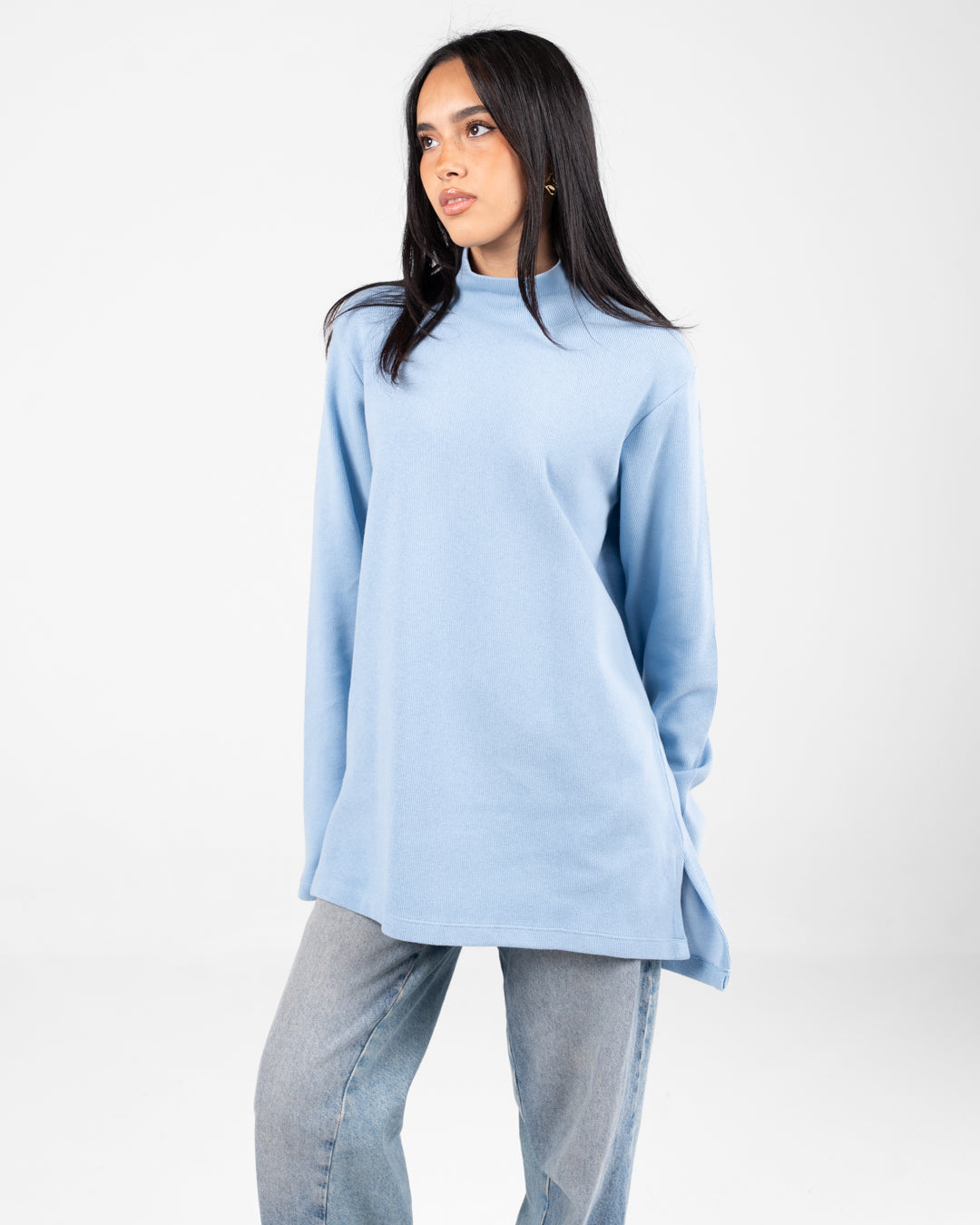 سترة نسائية من الكشمير برقبة عالية