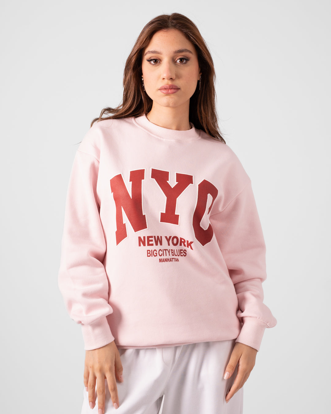 قميص نسائي مطبوع برقبة دائرية