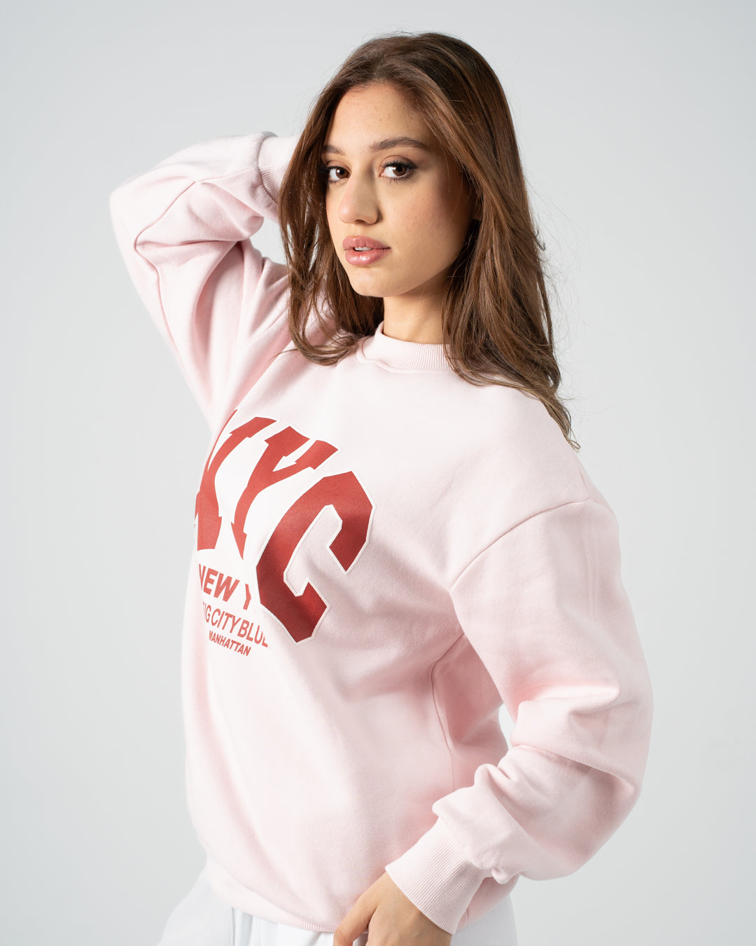 قميص نسائي مطبوع برقبة دائرية