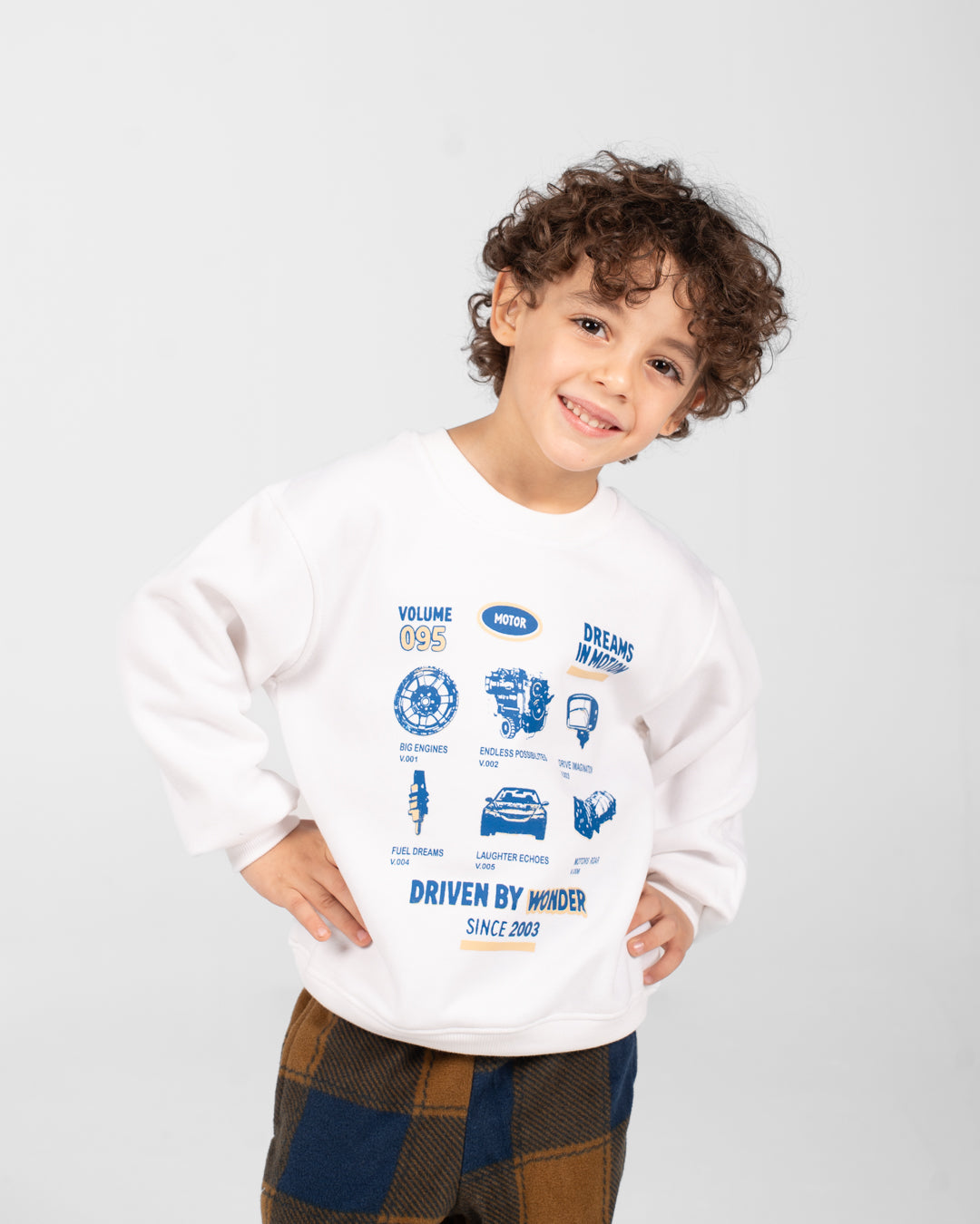 بيجاما أولاد مطبوعة بياقة دائرية