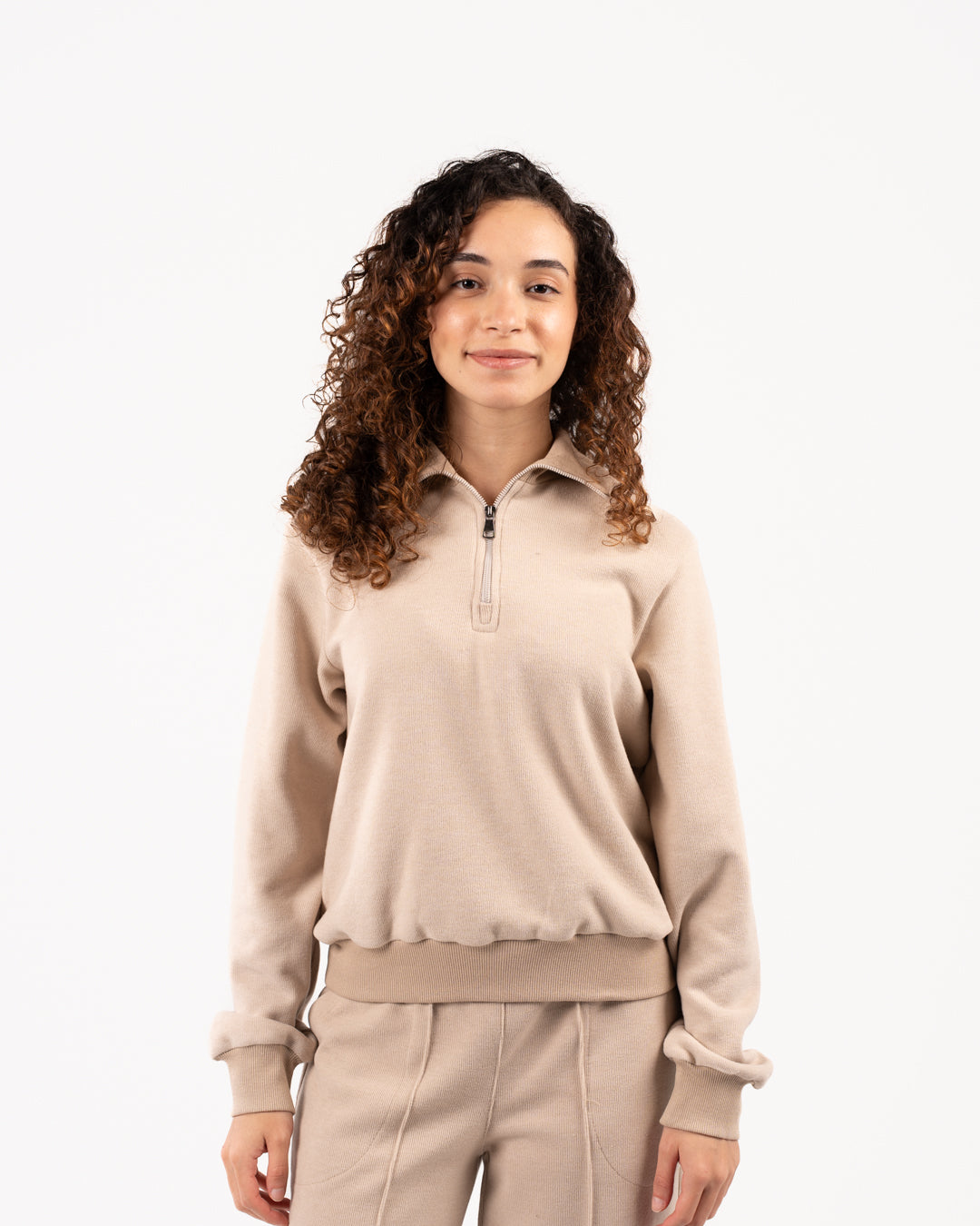 سويت شيرت نسائي بسحاب ربع