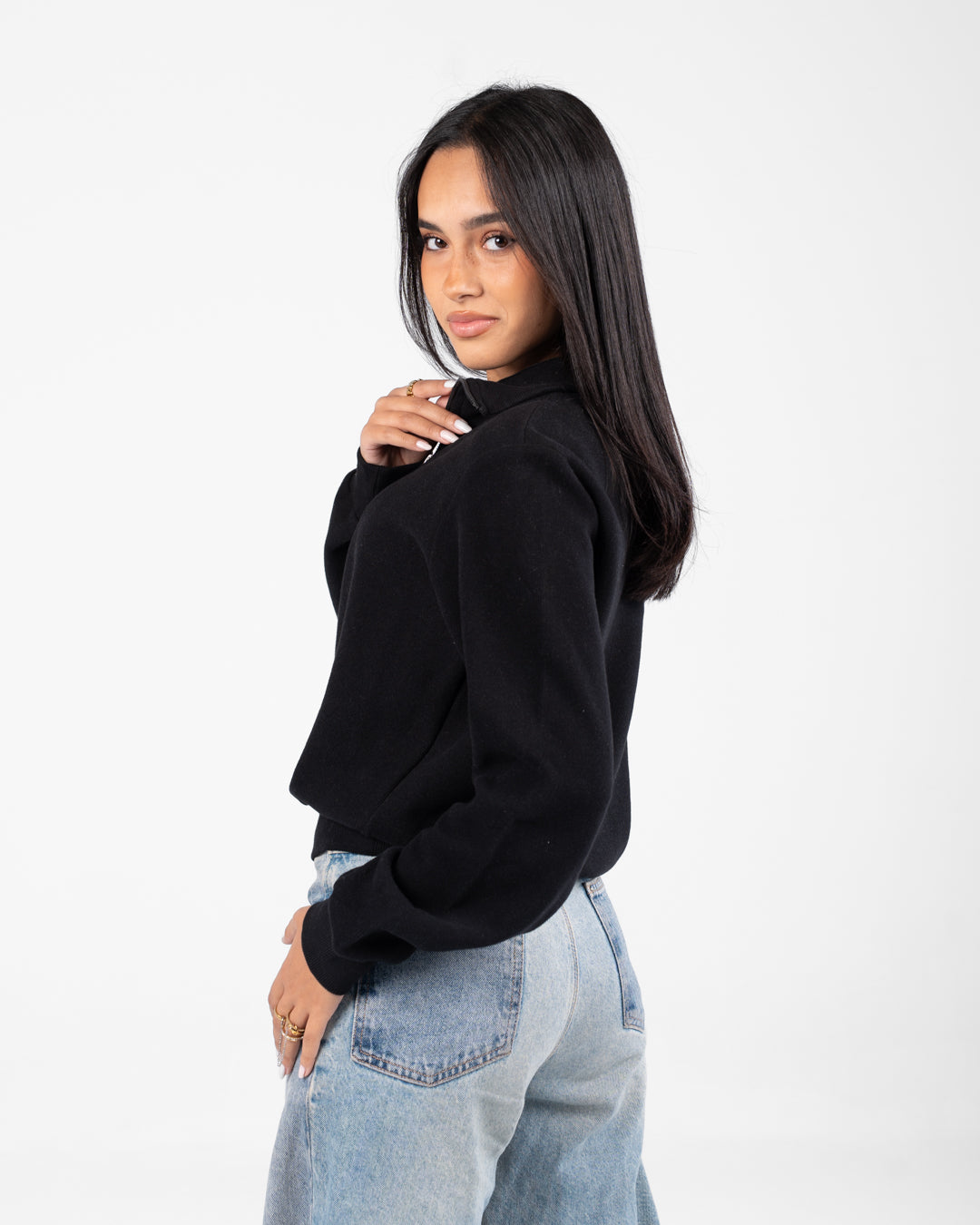 سويت شيرت نسائي بسحاب ربع