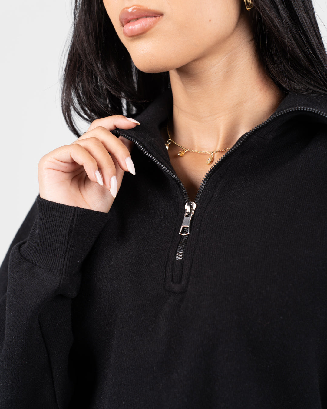 سويت شيرت نسائي بسحاب ربع