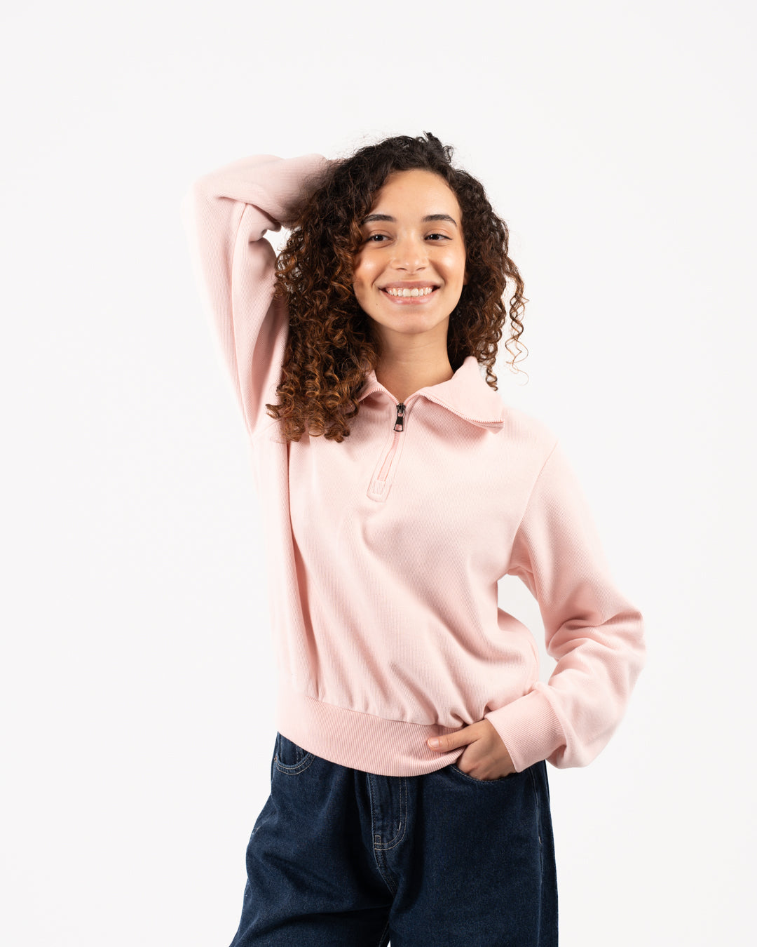 سويت شيرت نسائي بسحاب ربع