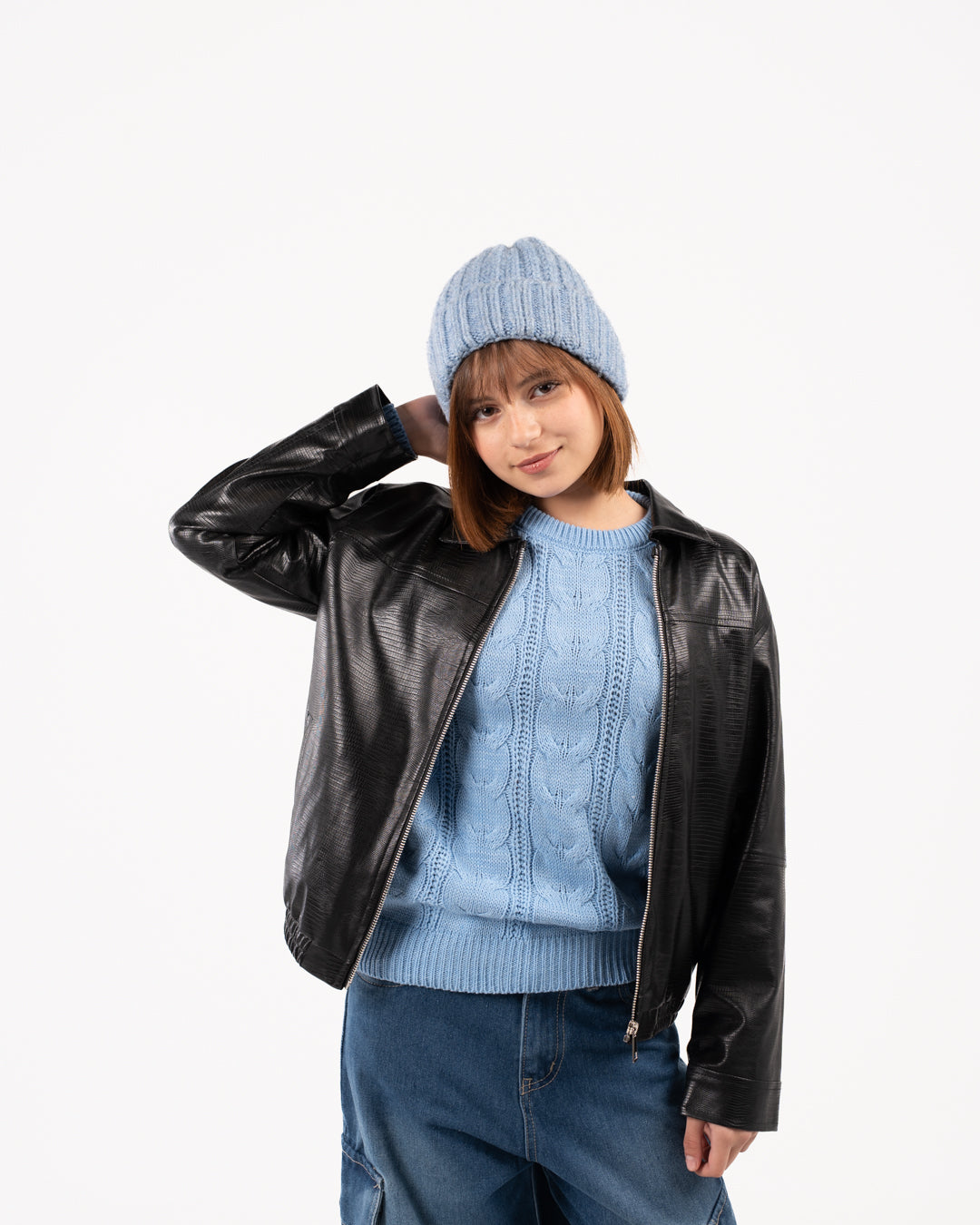 سترة جلدية للبنات