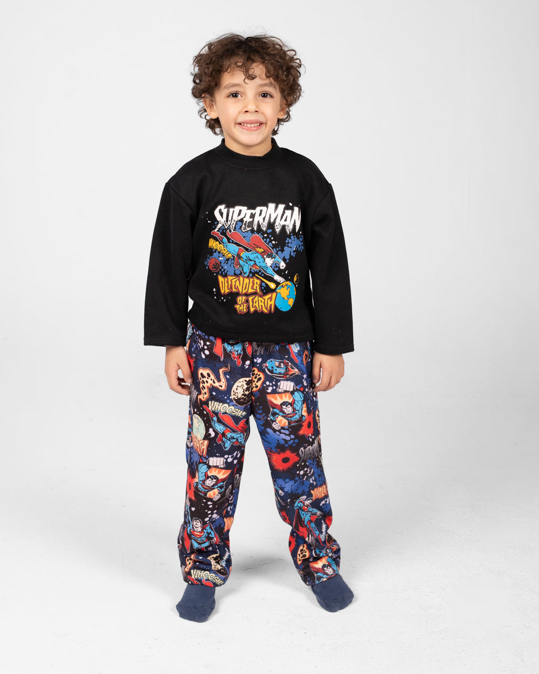 بيجامات أولاد بياقة دائرية