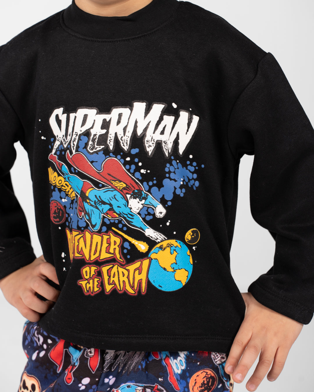 بيجامات أولاد بياقة دائرية