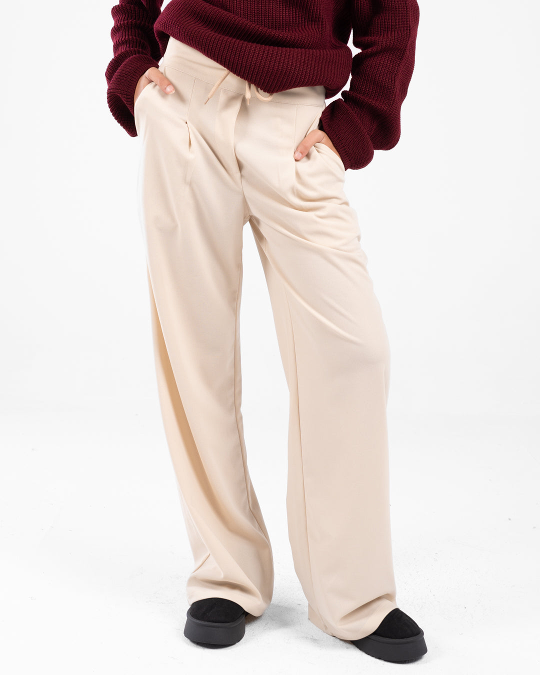 Women Plain Wide Leg Pants