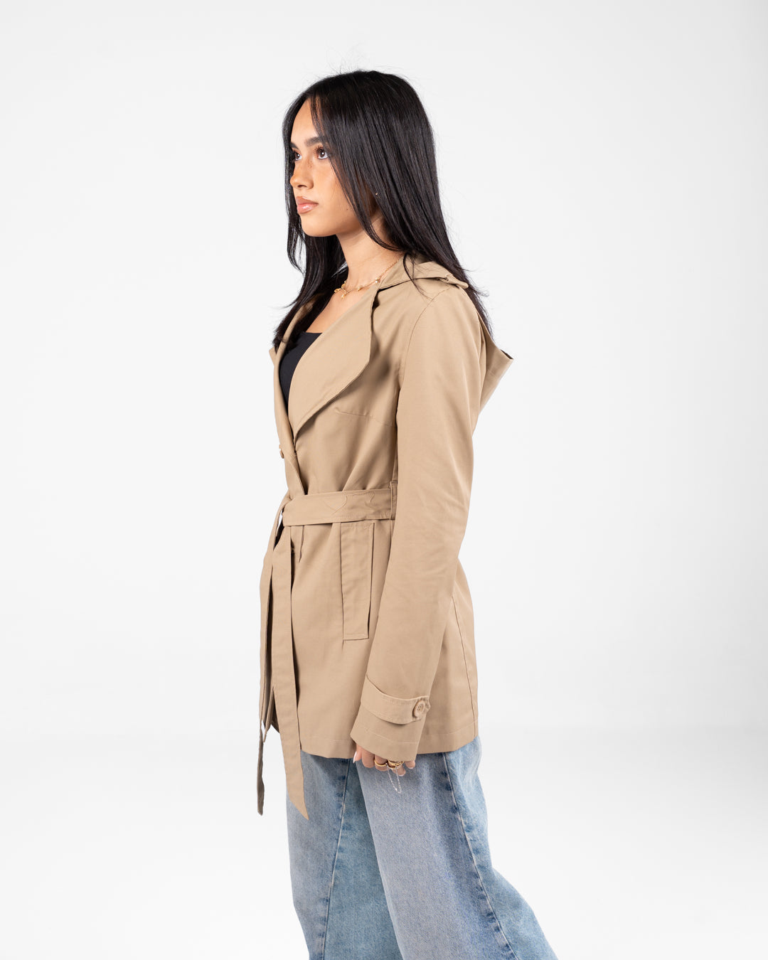 Women Gabardine Hoodie Jacket