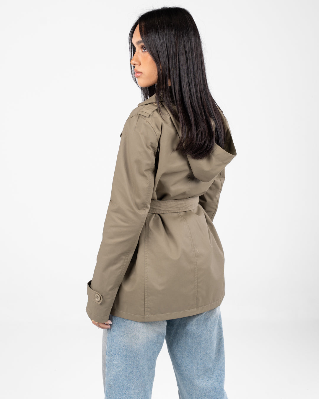 Women Gabardine Hoodie Jacket
