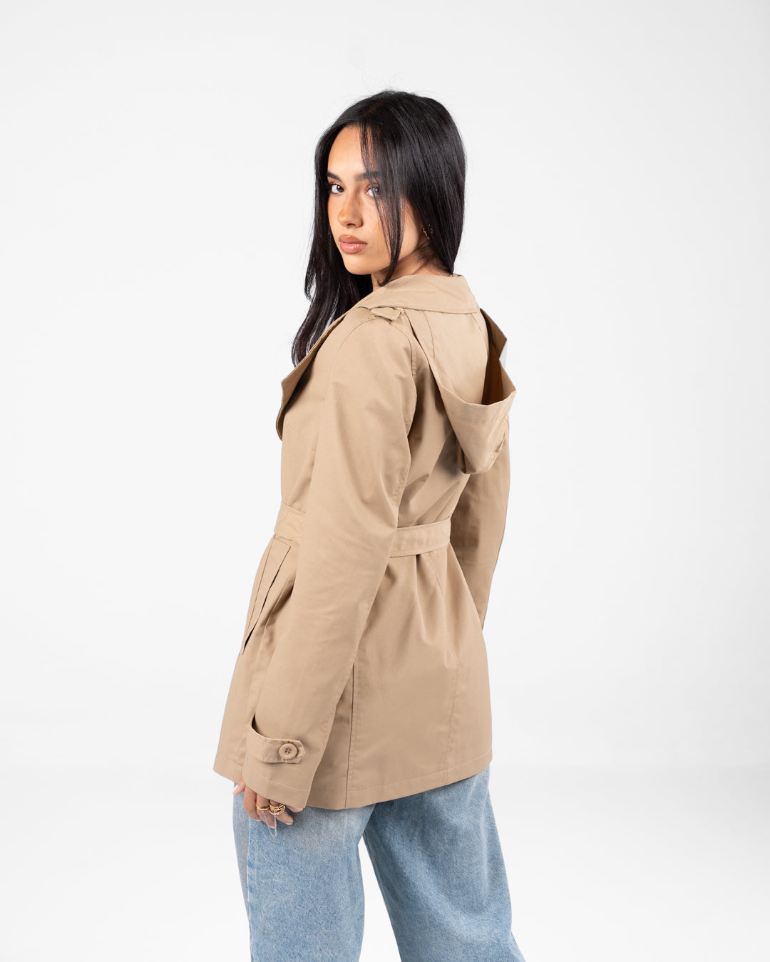 Women Gabardine Hoodie Jacket