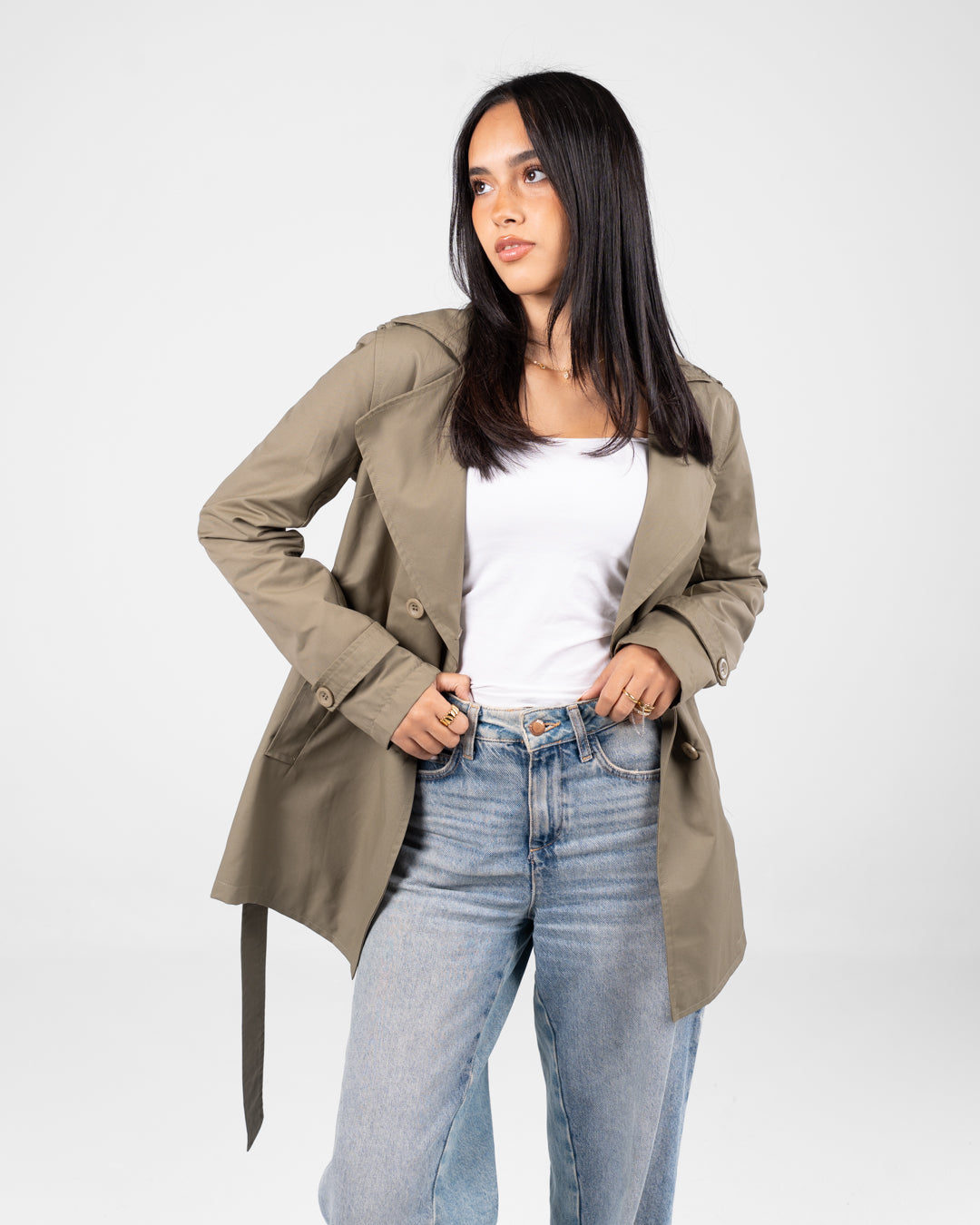 Women Gabardine Hoodie Jacket