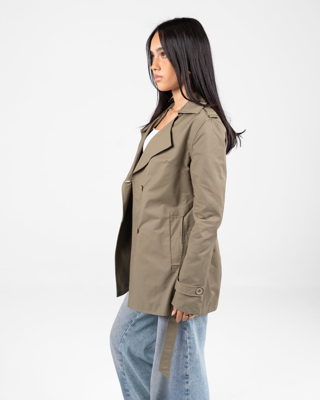 Women Gabardine Hoodie Jacket