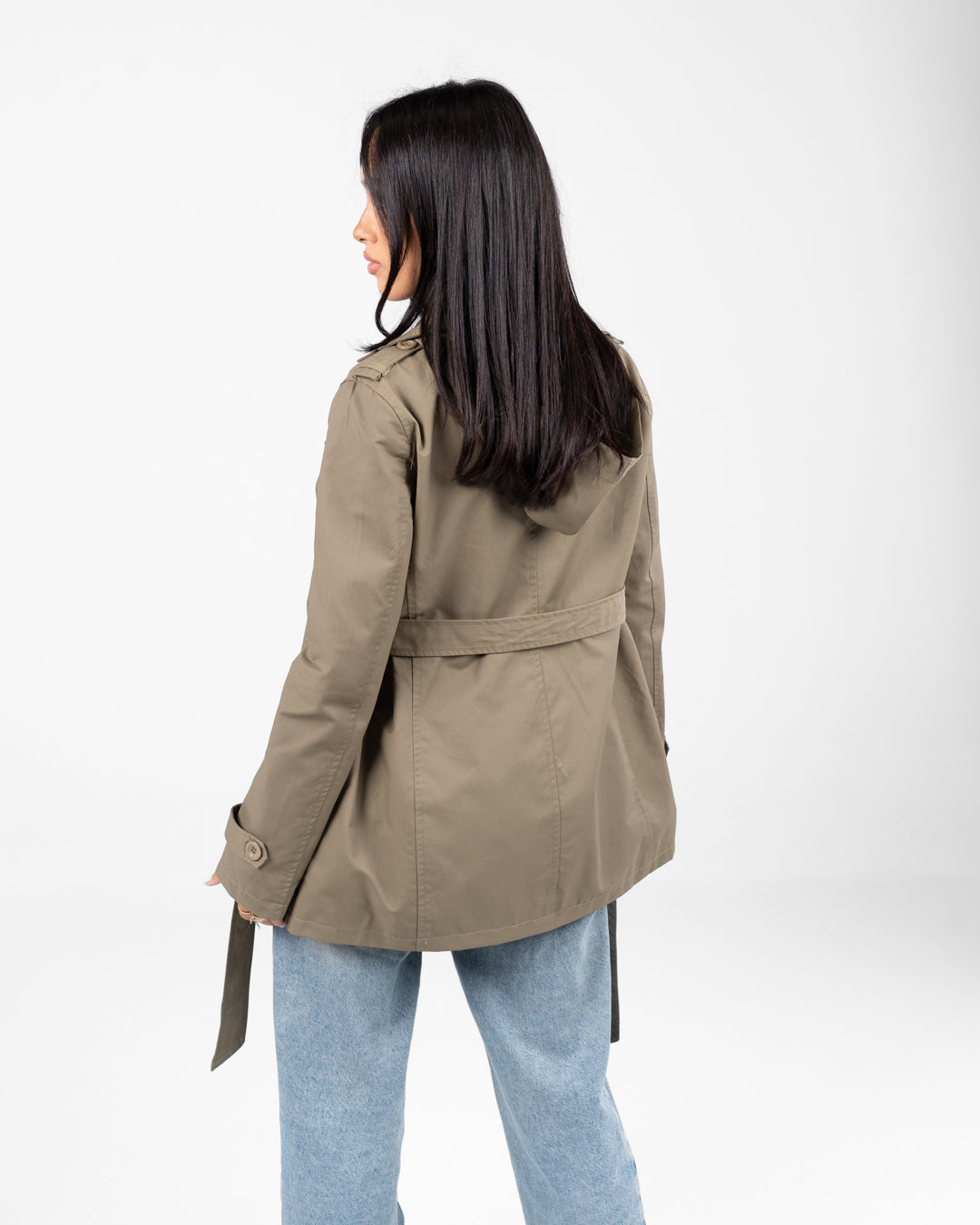 Women Gabardine Hoodie Jacket