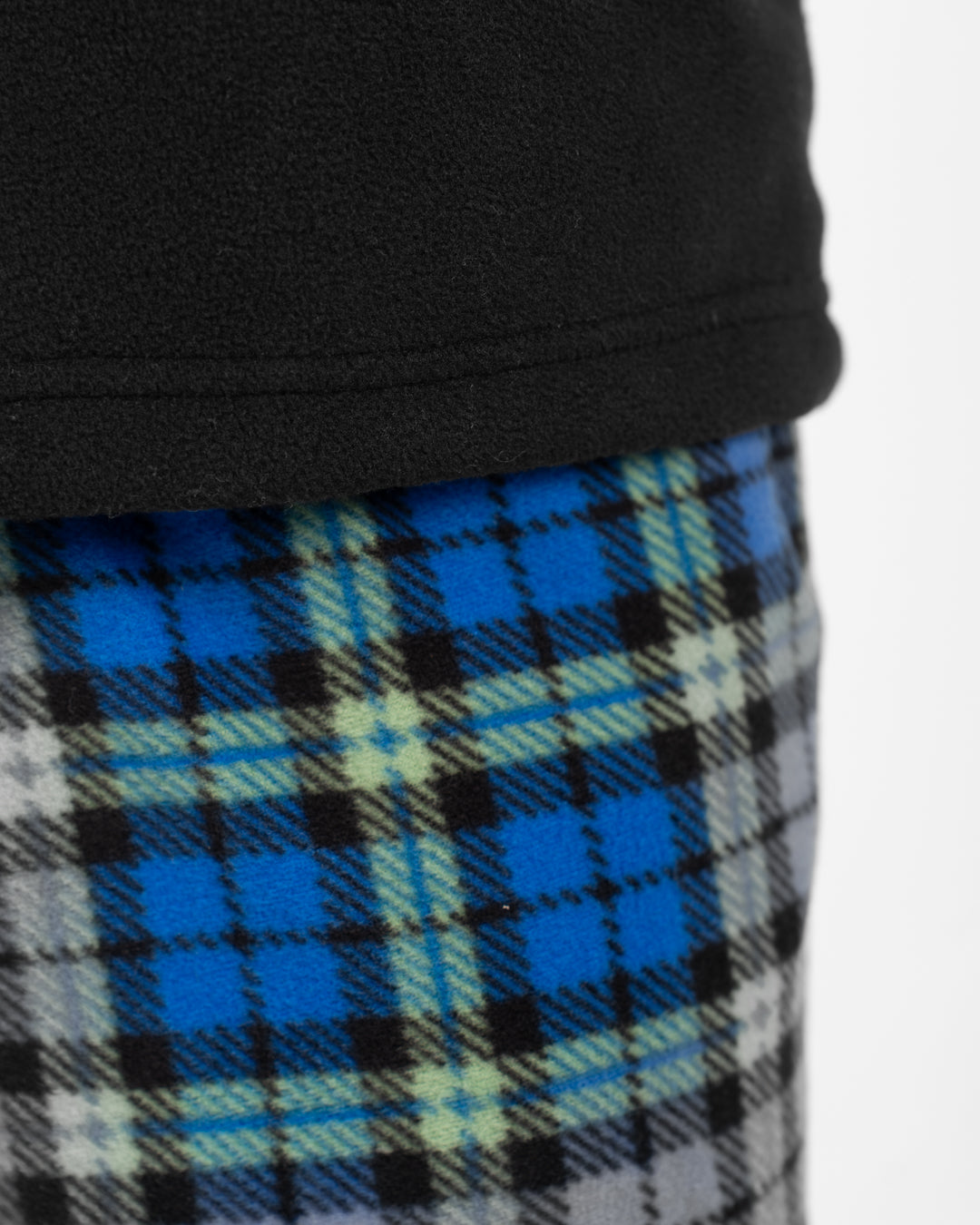 Men Pyjamas Plain Top and Plaid Pants