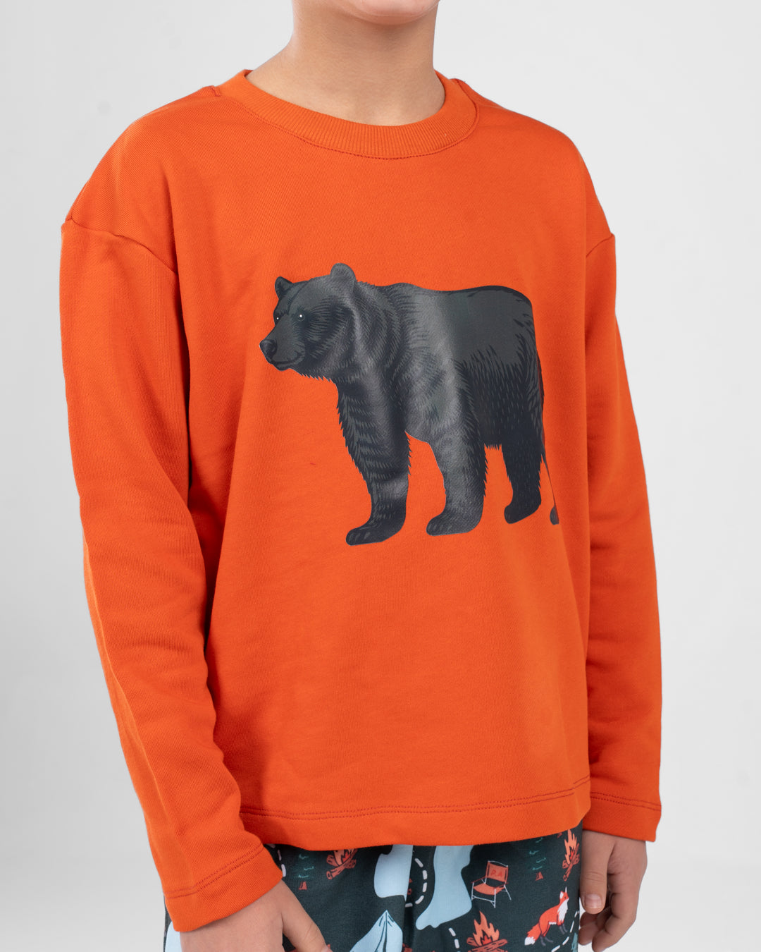 بيجاما أولاد مطبوعة بياقة دائرية