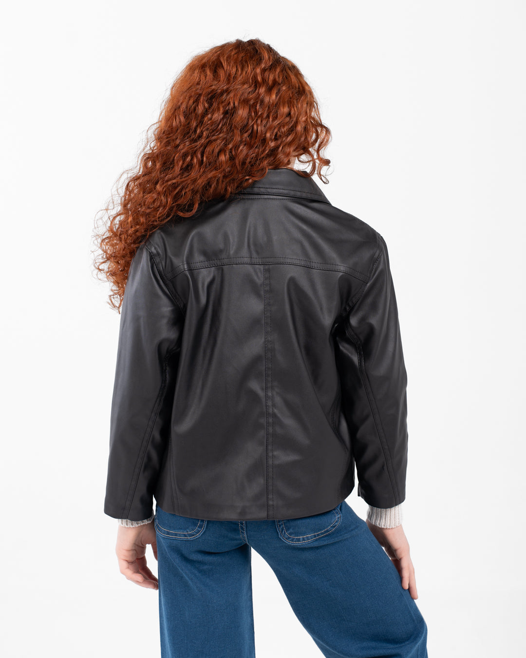 Girls Leather Sweater