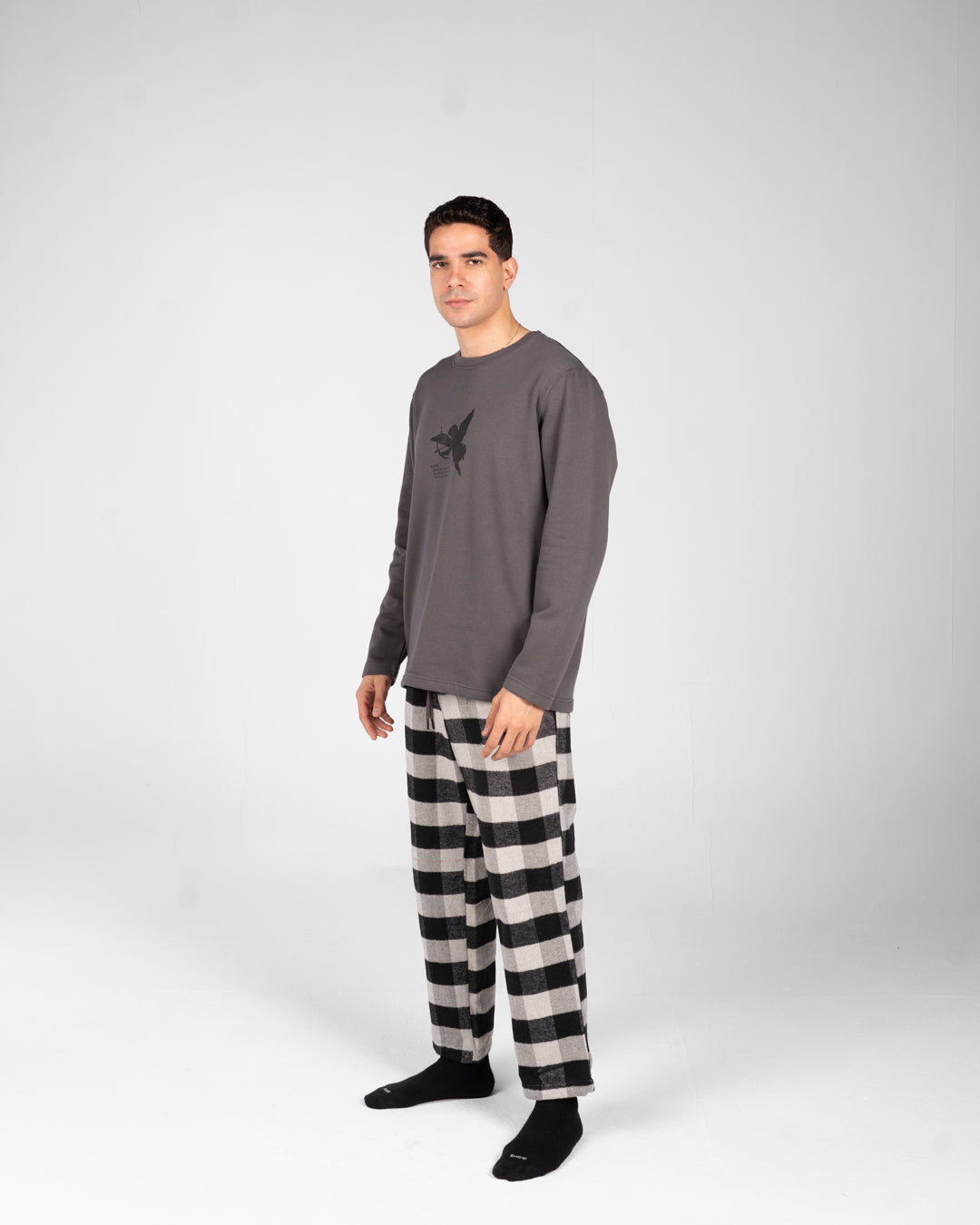 Men Pyjamas Plaid Pants