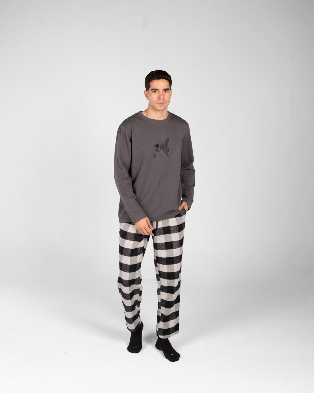 Men Pyjamas Plaid Pants