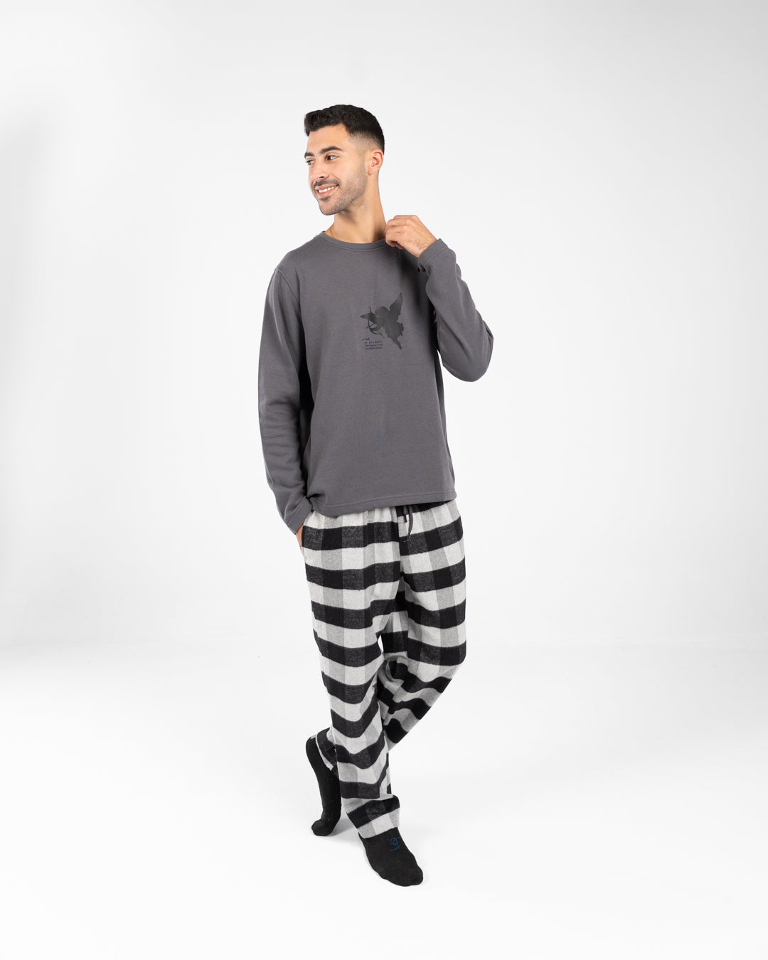 Men Pyjamas Plaid Pants