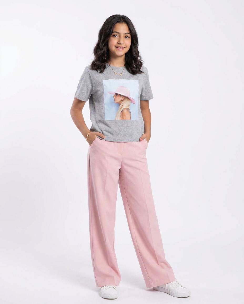 Girls Printed Half Sleeves T-shirt