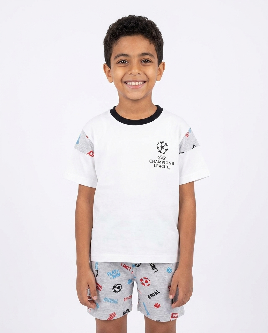 Boys Printed Half Sleeves Pyjama W/shorts