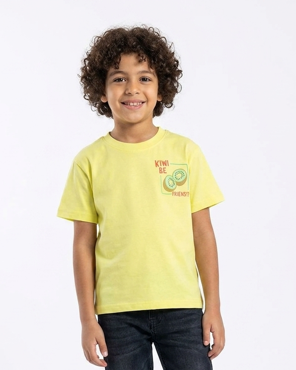 Boys Printed Kiwi Half Sleeves T-shirt