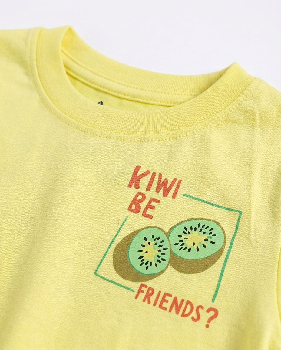 Boys Printed Kiwi Half Sleeves T-shirt