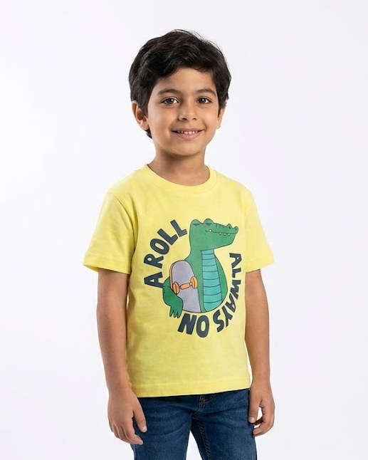 Boys Printed Always On A Roll Half Sleeves T-shirt