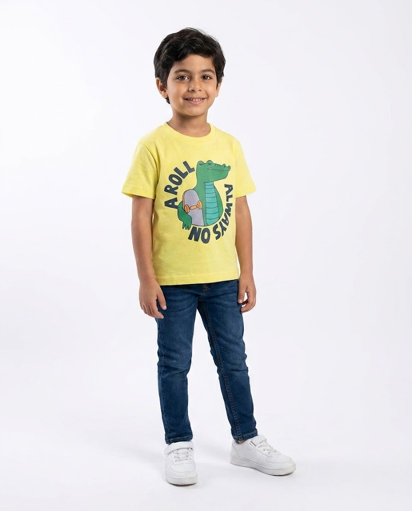 Boys Printed Always On A Roll Half Sleeves T-shirt