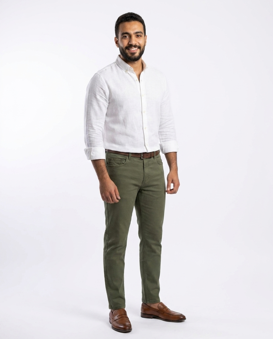 Men Gabardine Pant Regular Fit