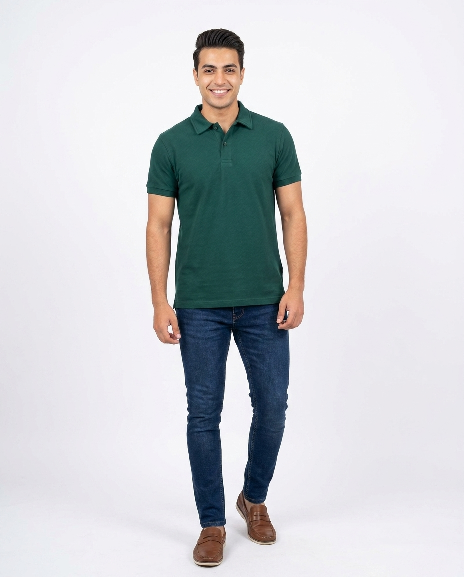 Men Plain Half Sleeves Polo T-shirt