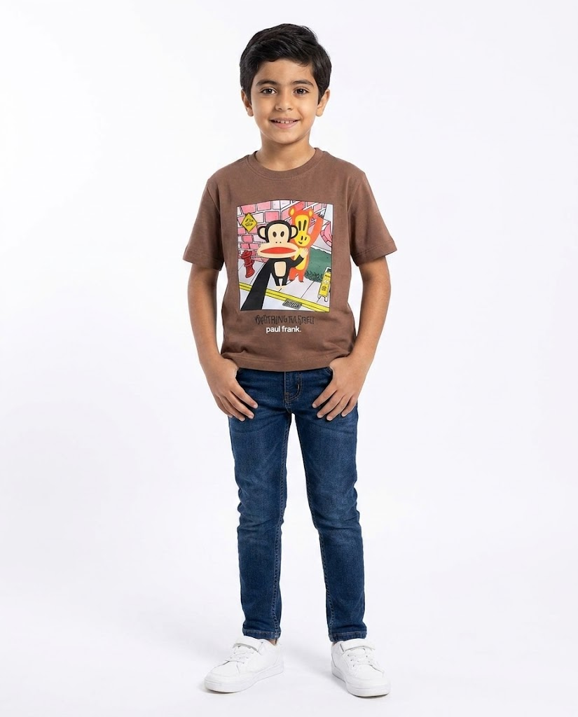 Boys Printed Paul Frank Half Sleeves T-shirt